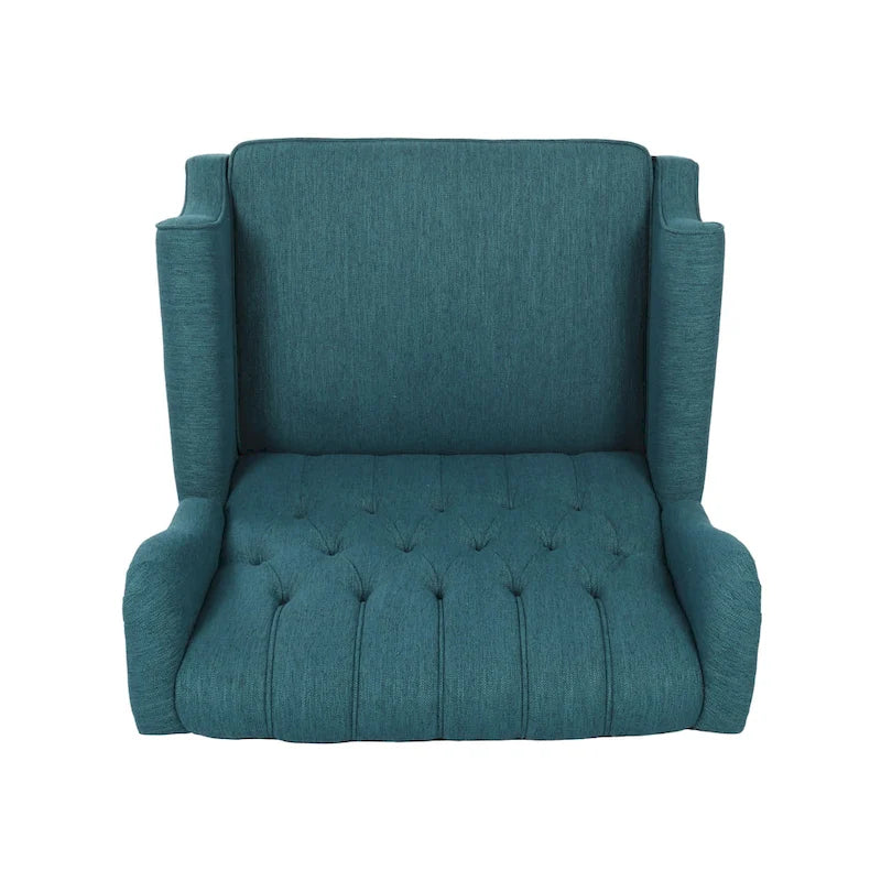 Sillón decorativo de tela vintage con respaldo alto y capitoné