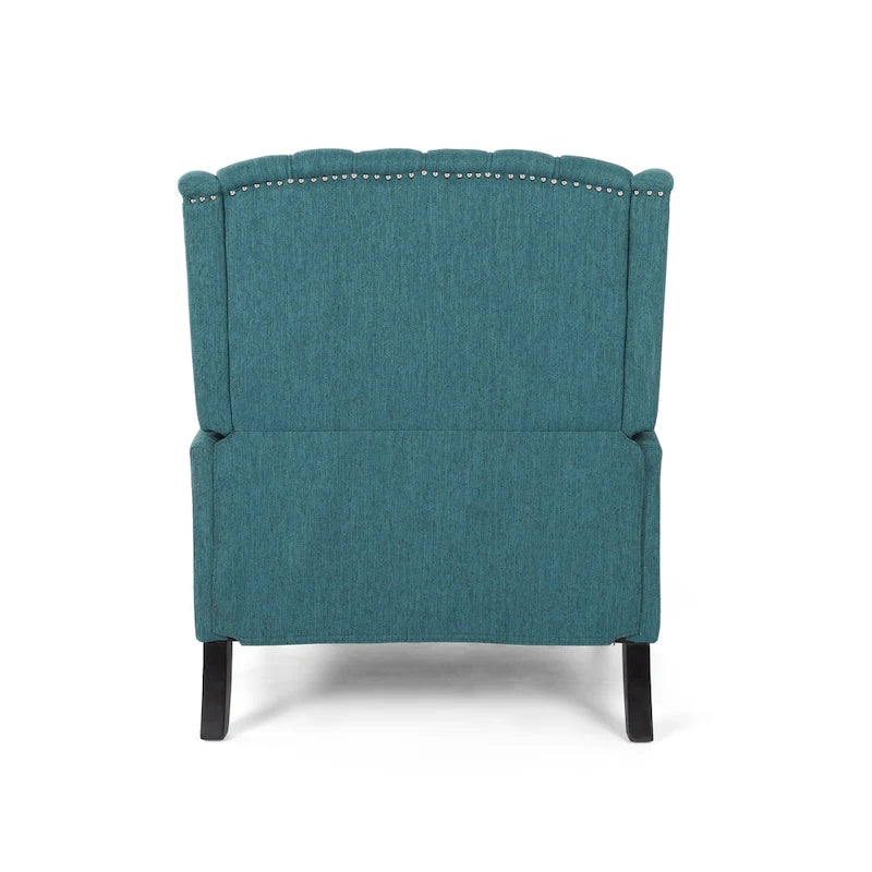Sillón decorativo de tela vintage con respaldo alto y capitoné