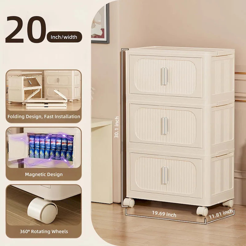 Mueble de almacenamiento plegable lateral ancho de 19.69