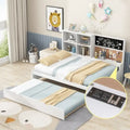 Cama de día individual de pino con pizarra, USB y cama nido