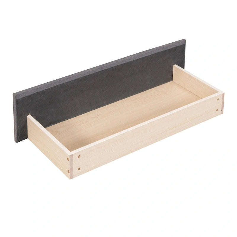 Diván cama tapizado en lino gris con 2 cajones de almacenamiento, estructura de sofá cama individual, no necesita somier