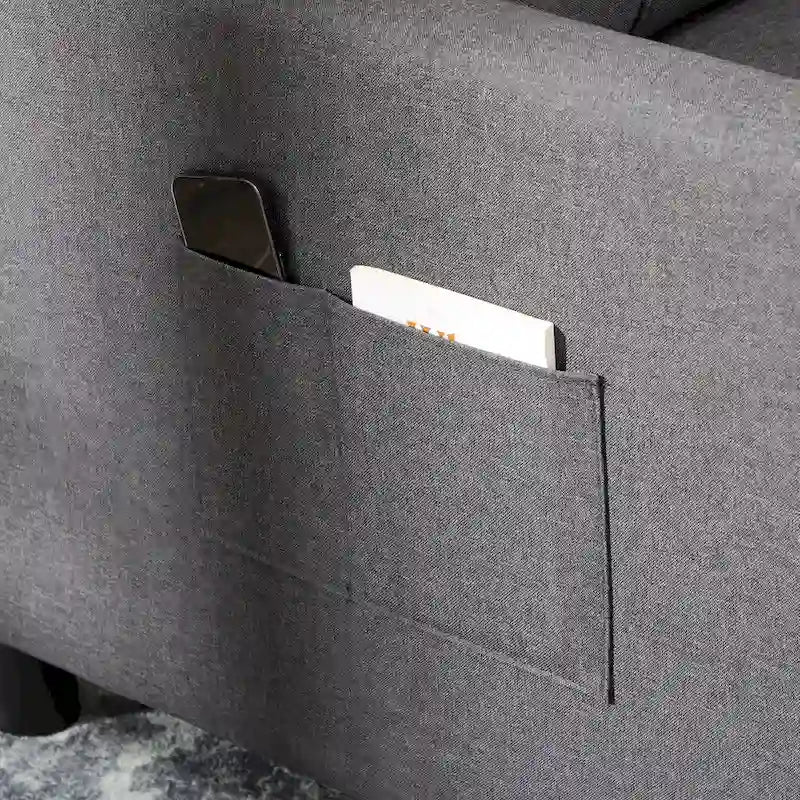 Schlafsofa für eine Person aus dunkelgrauem Polyester mit verstellbarer Rückenlehne