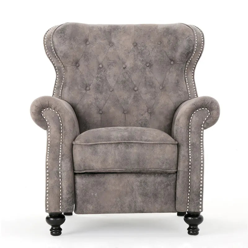 Fauteuil club inclinable en microfibre capitonnée