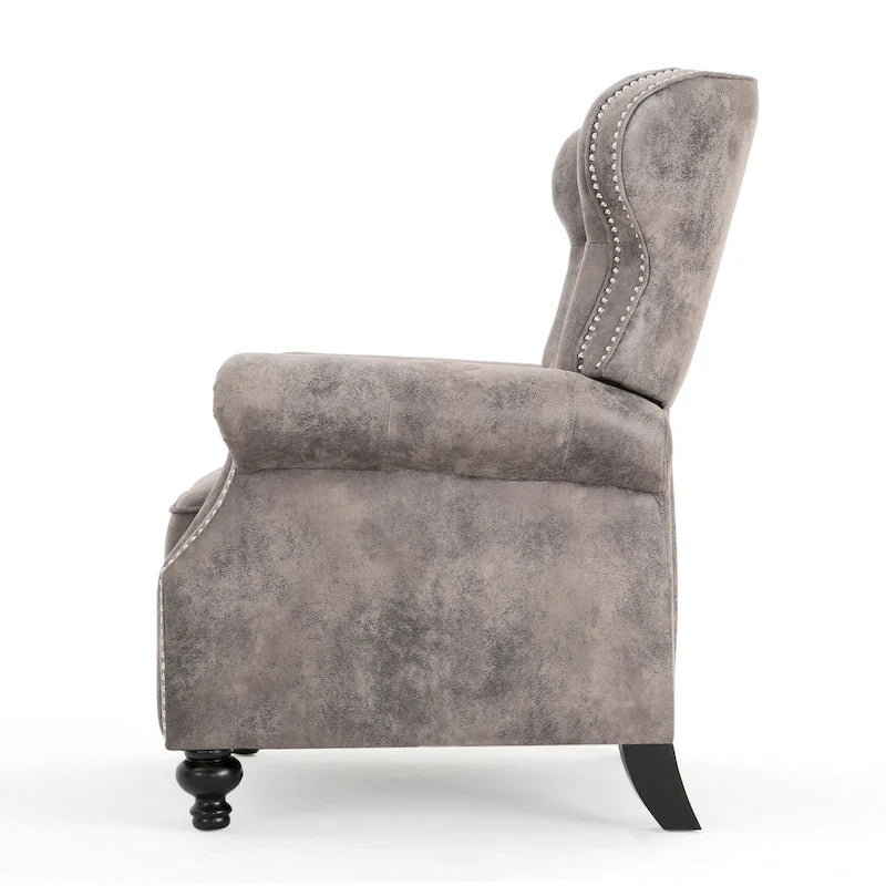 Fauteuil club inclinable en microfibre capitonnée