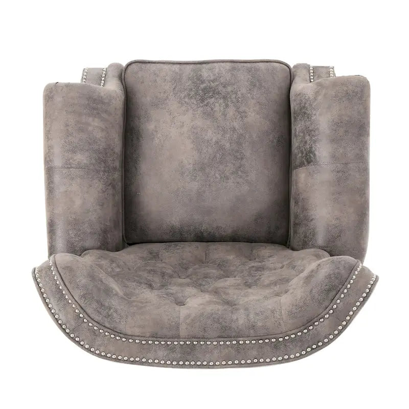 Fauteuil club inclinable en microfibre capitonnée