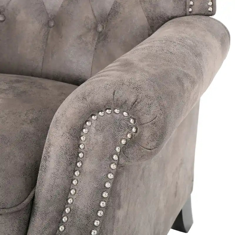 Fauteuil club inclinable en microfibre capitonnée