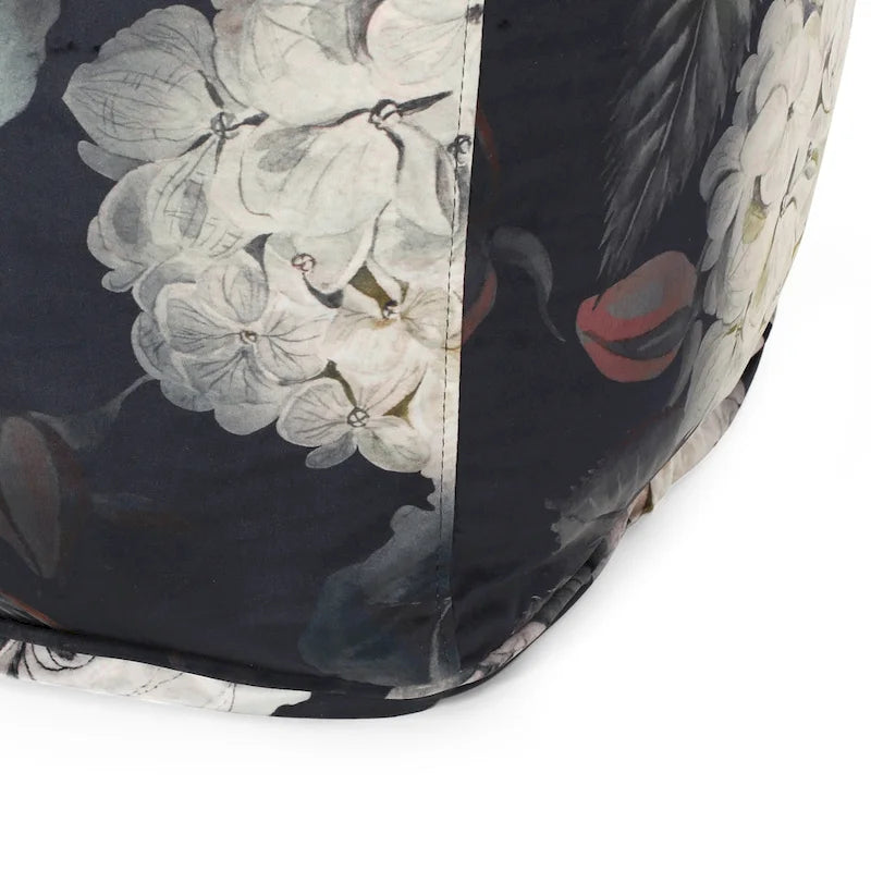 Pouf cube traditionnel de taille moyenne en tissu à imprimé floral