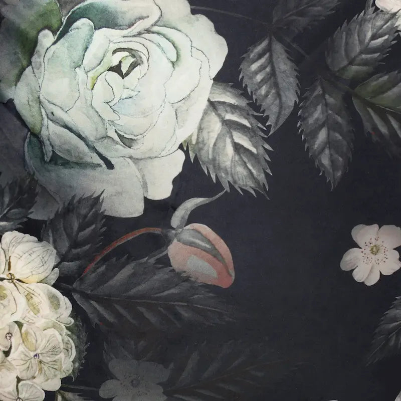 Pouf cube traditionnel de taille moyenne en tissu à imprimé floral