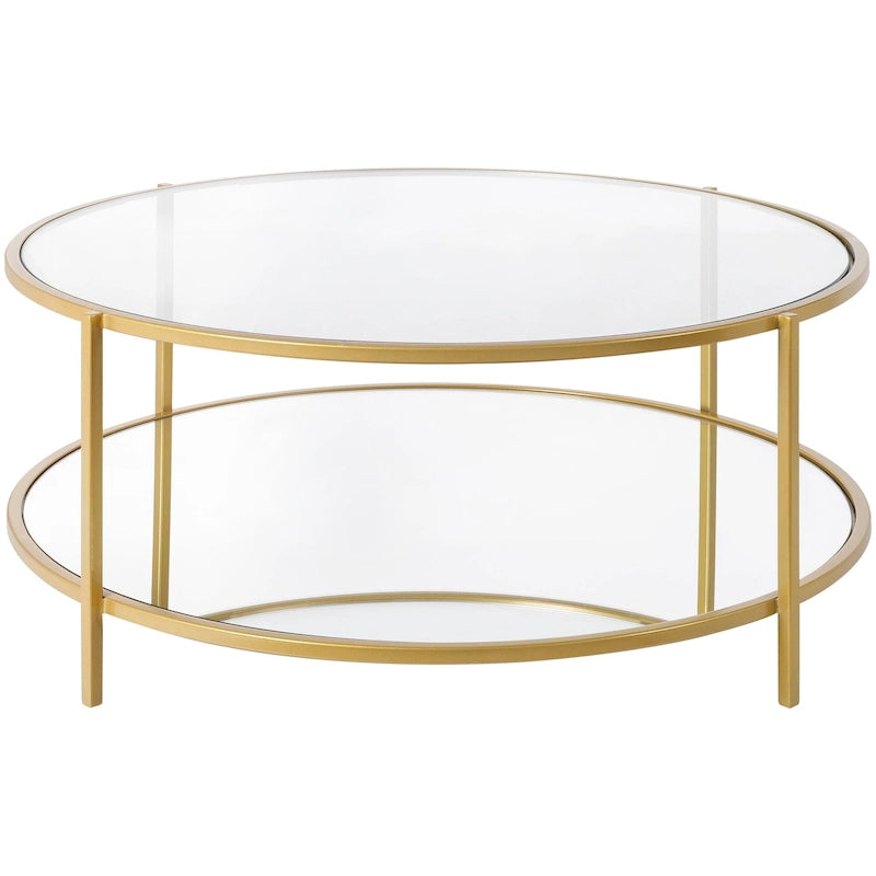 Table basse ronde en verre - 14H x 36W x 36D