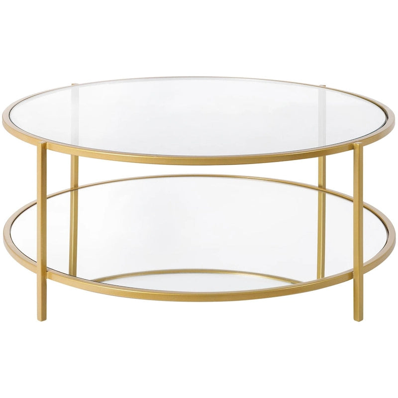 Table basse ronde en verre - 14H x 36W x 36D