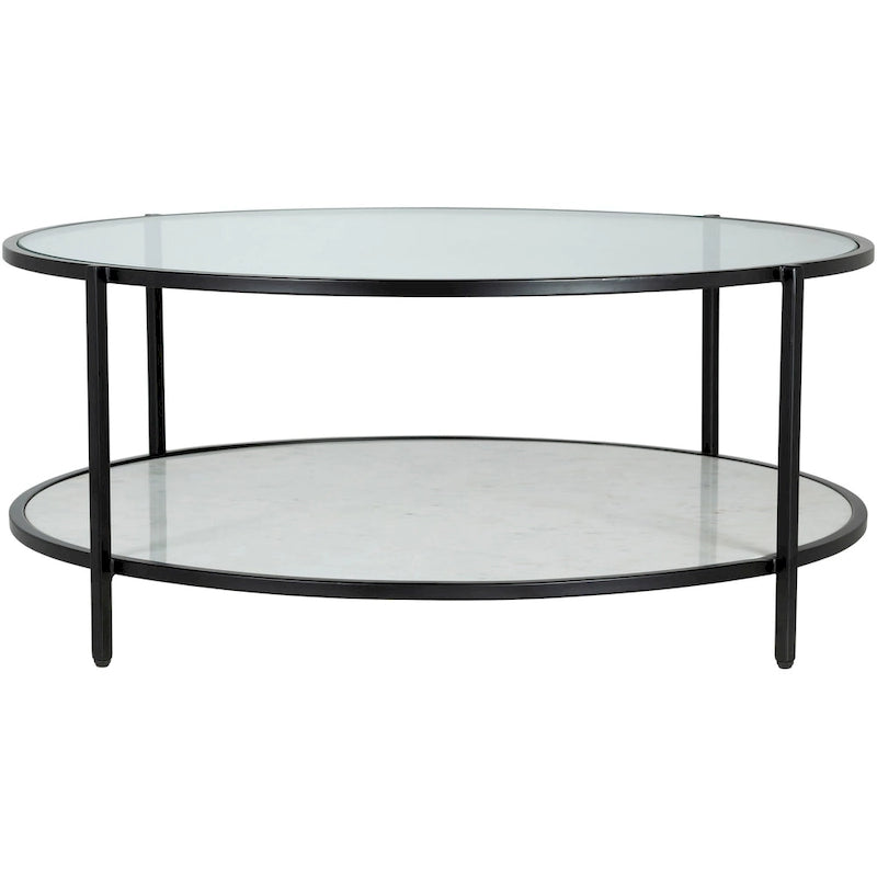 Runder Couchtisch aus Glas - 14H x 36W x 36D