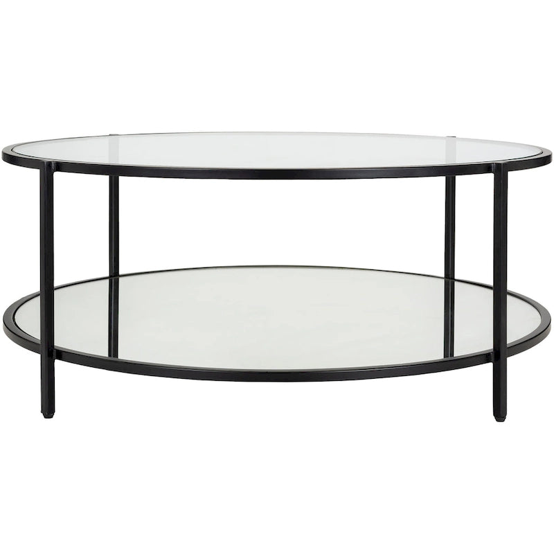 Runder Couchtisch aus Glas - 14H x 36W x 36D