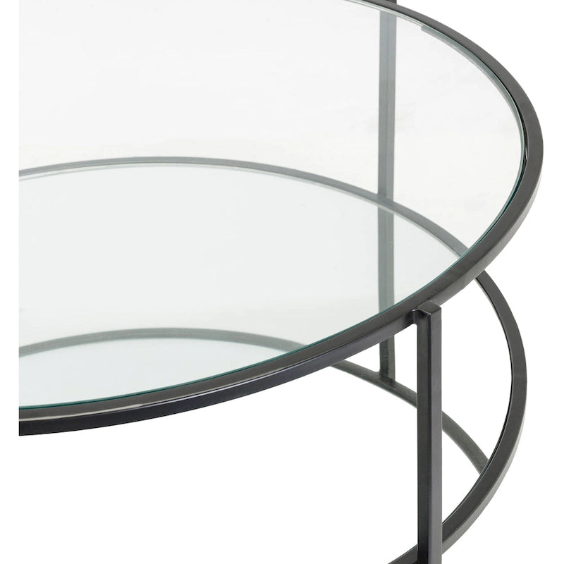 Runder Couchtisch aus Glas - 14H x 36W x 36D