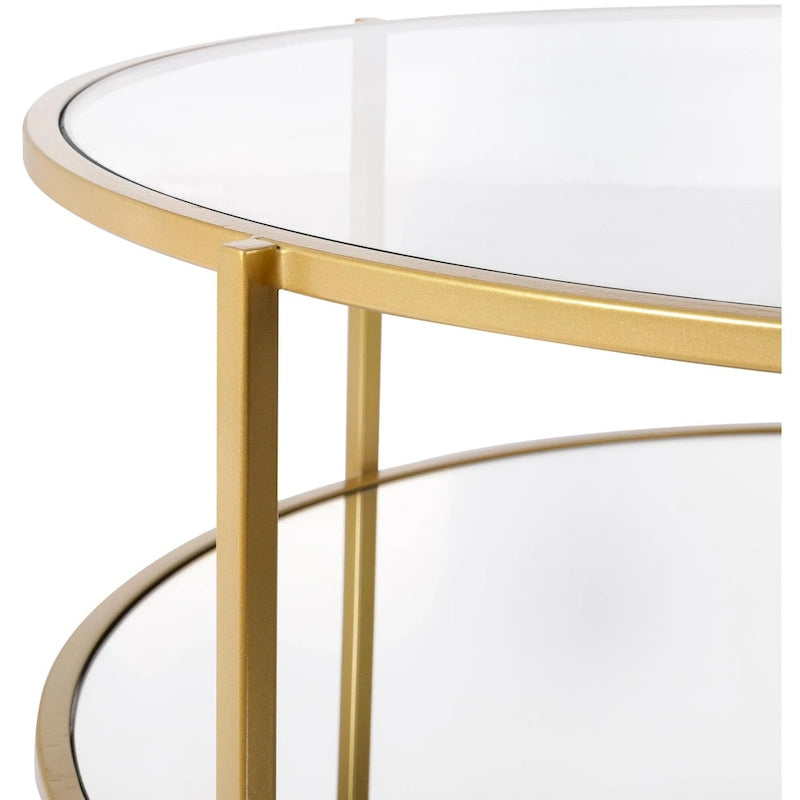 Runder Couchtisch aus Glas - 14H x 36W x 36D