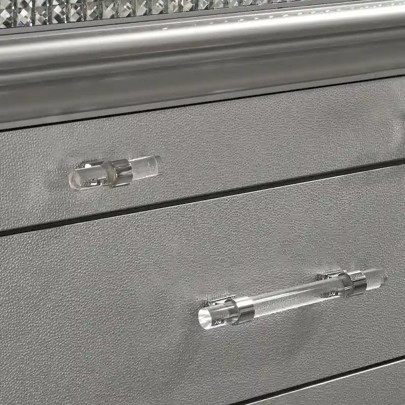 Moderne Kommode aus Massivholz, 56 Zoll breit, mit 8 Schubladen