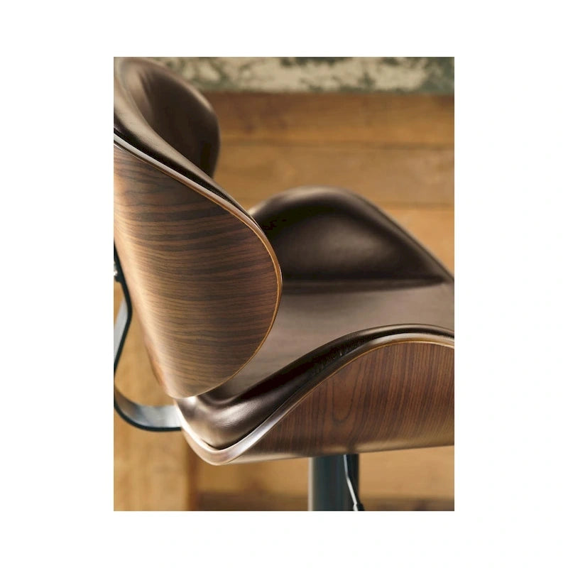 Tabouret de bar moderne réglable marron et noir
