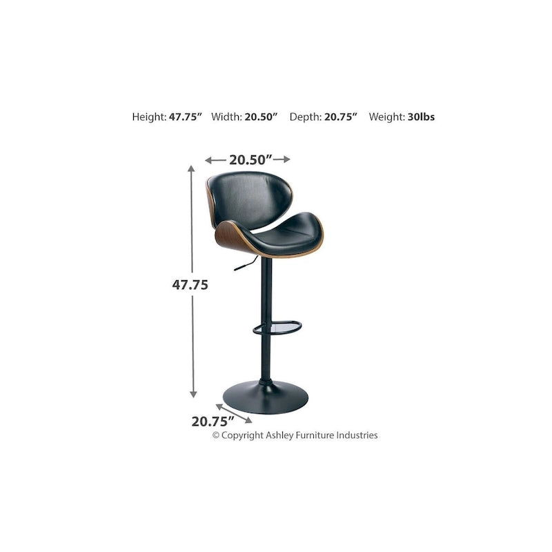 Tabouret de bar moderne réglable marron et noir