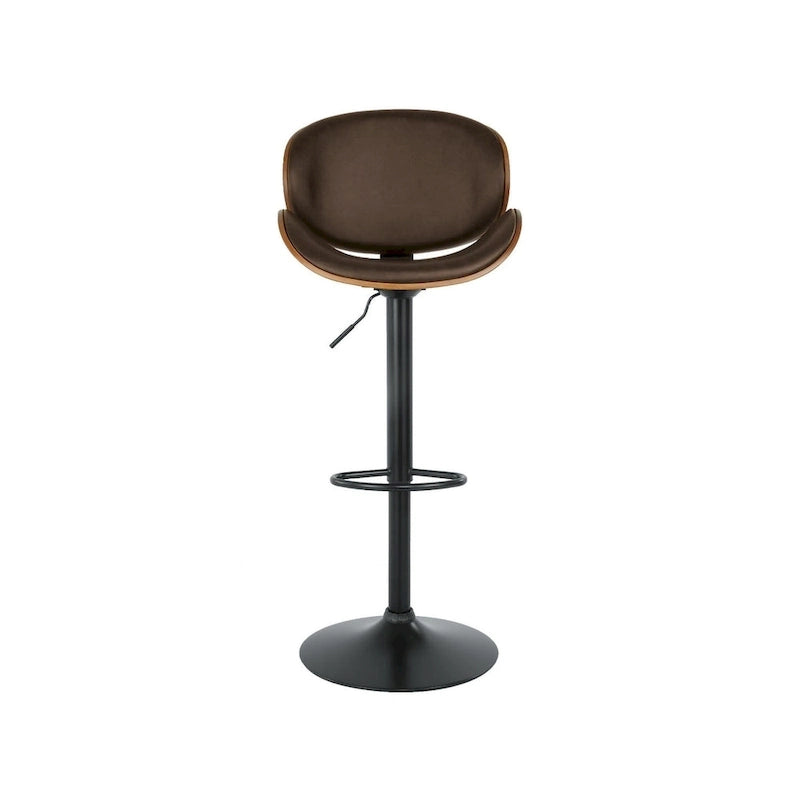 Tabouret de bar moderne réglable marron et noir