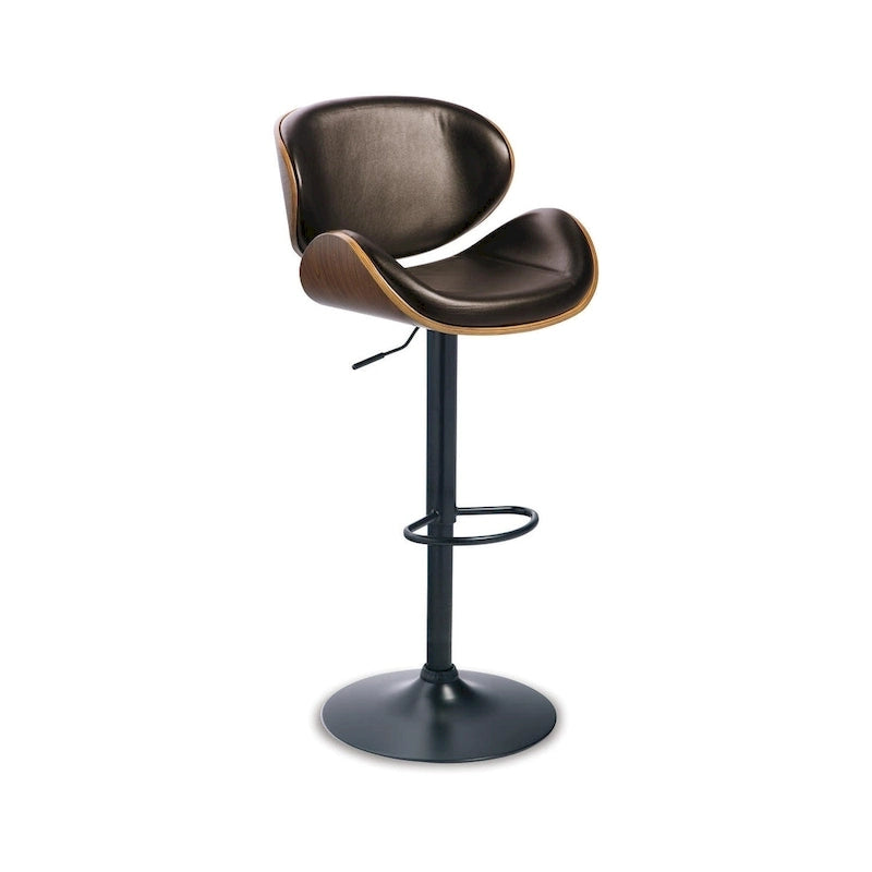 Tabouret de bar moderne réglable marron et noir