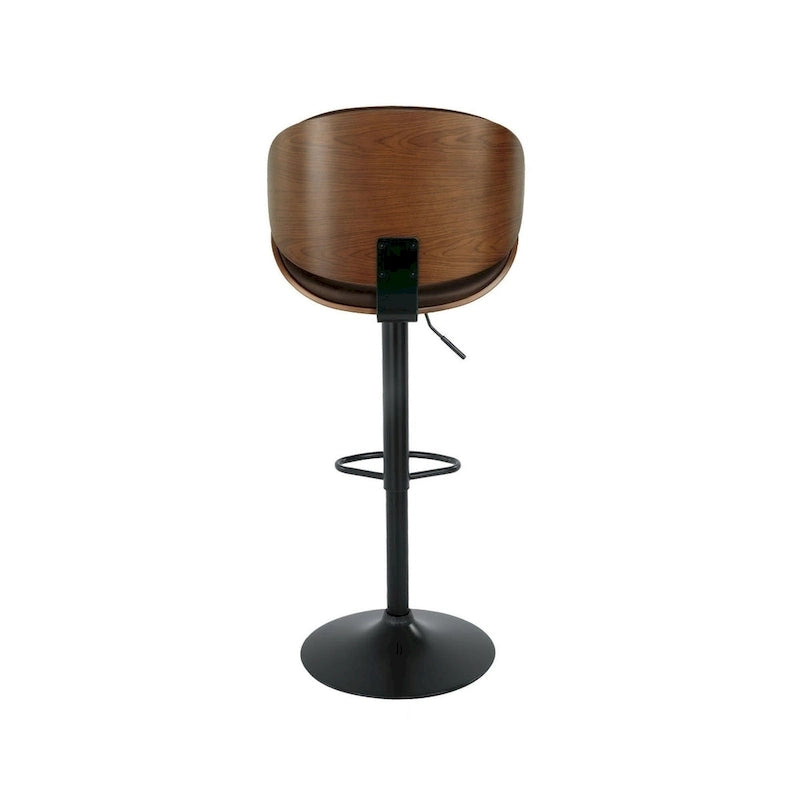 Tabouret de bar moderne réglable marron et noir