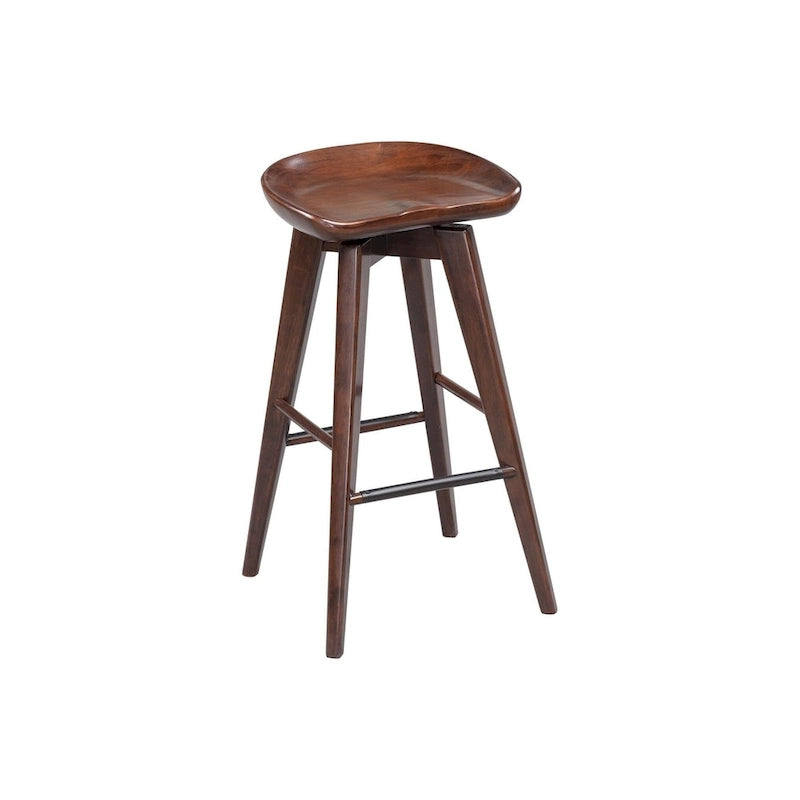Tabouret de bar d’intérieur pivotant en bois, sans dossier