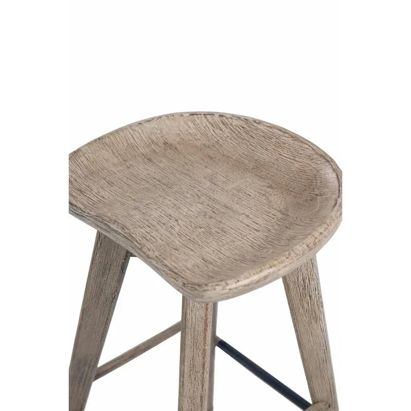 Rücklehnenloser Barhocker aus Holz mit Drehfunktion für den Innenbereich