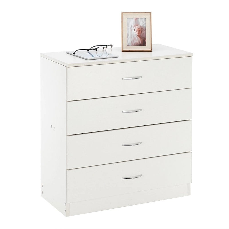Commode moderne et épurée à 4 tiroirs, 28, noire/blanche