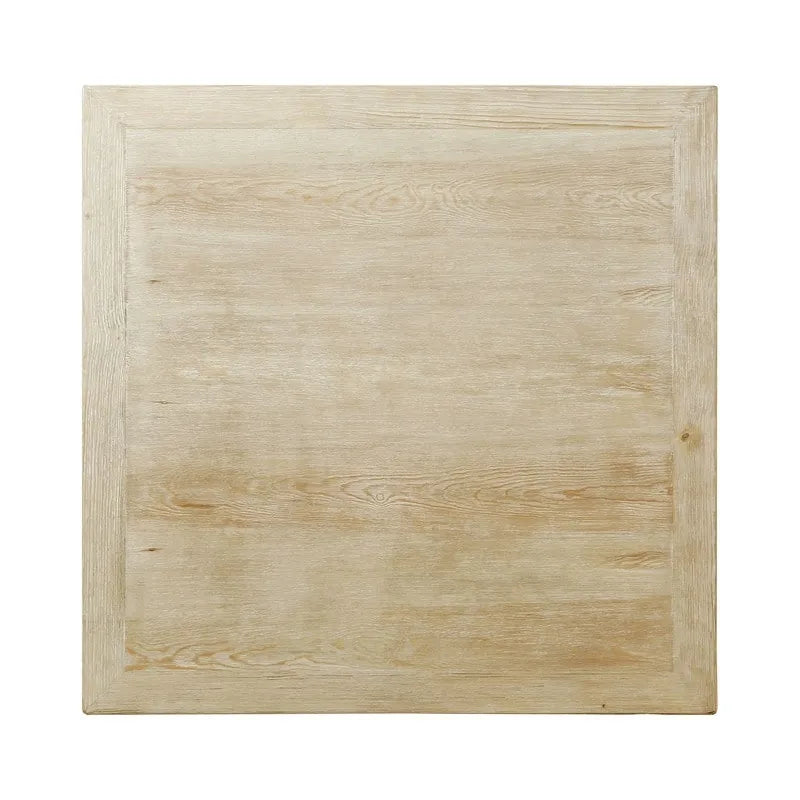 Table basse d’intérieur carrée en bois blanc patiné avec cadre, 39.4L