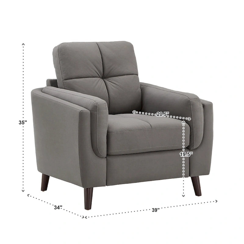 Sillón de microfibra de 39 pulgadas de ancho