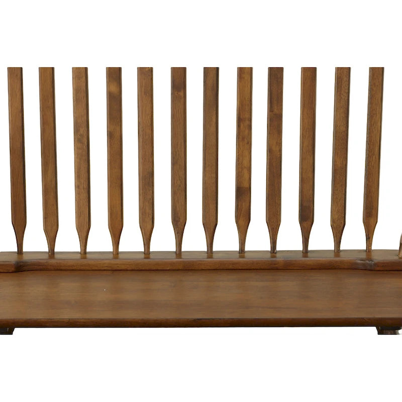 Banc d’entrée Windsor en bois, banc d’appoint 2 places à dossier à barreaux