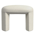 Puf curvo de tela bouclé, reposapiés decorativo para el hogar