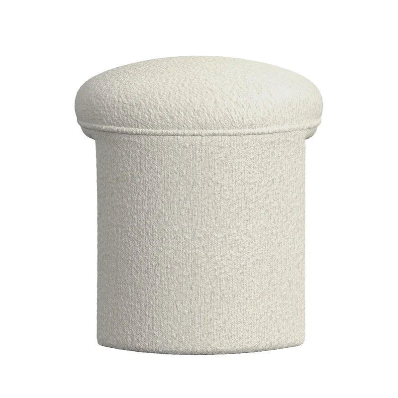 Puf curvo de tela bouclé, reposapiés decorativo para el hogar