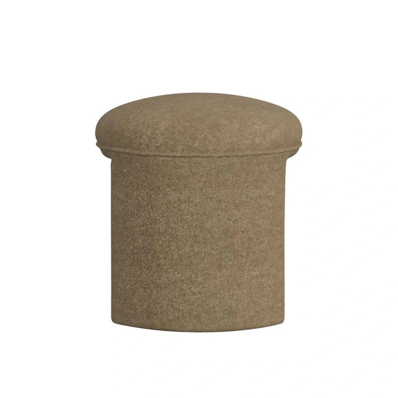 Puf curvo de tela bouclé, reposapiés decorativo para el hogar