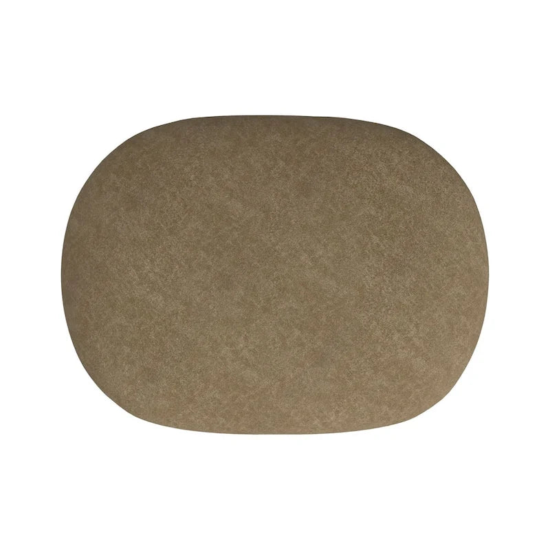 Puf curvo de tela bouclé, reposapiés decorativo para el hogar