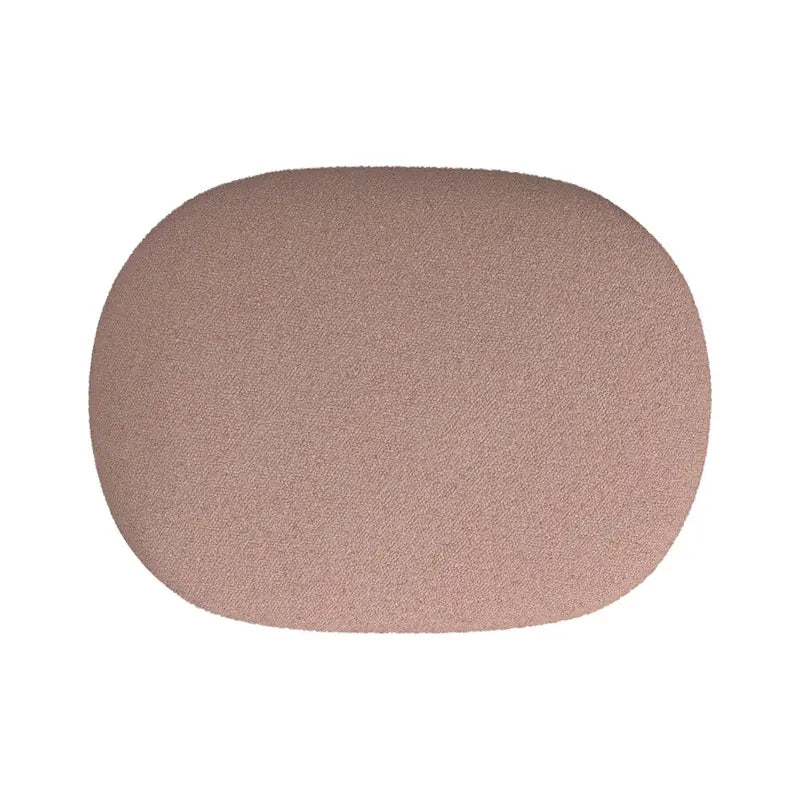 Puf curvo de tela bouclé, reposapiés decorativo para el hogar