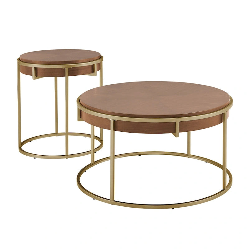 Mesa redonda con base de metal