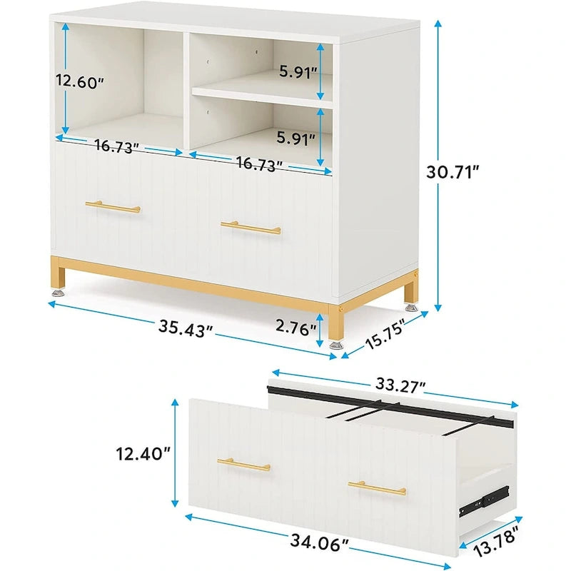 Seitlicher Aktenschrank aus Holz mit Schublade für Letter- oder A4-Akten