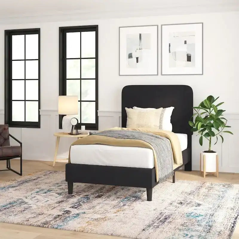 Cama plataforma con cabecero - no necesita base