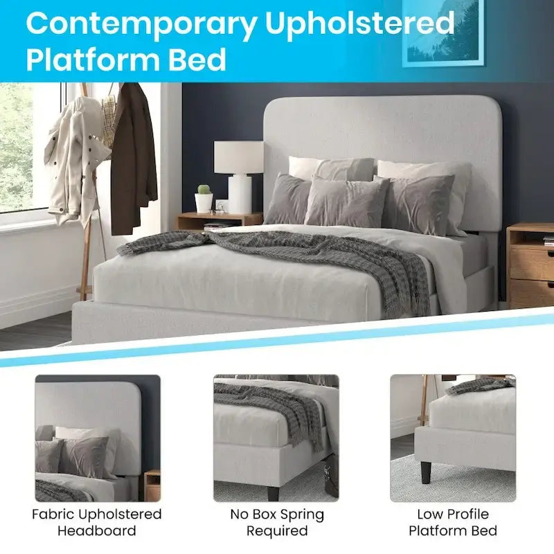 Cama plataforma con cabecero - no necesita base