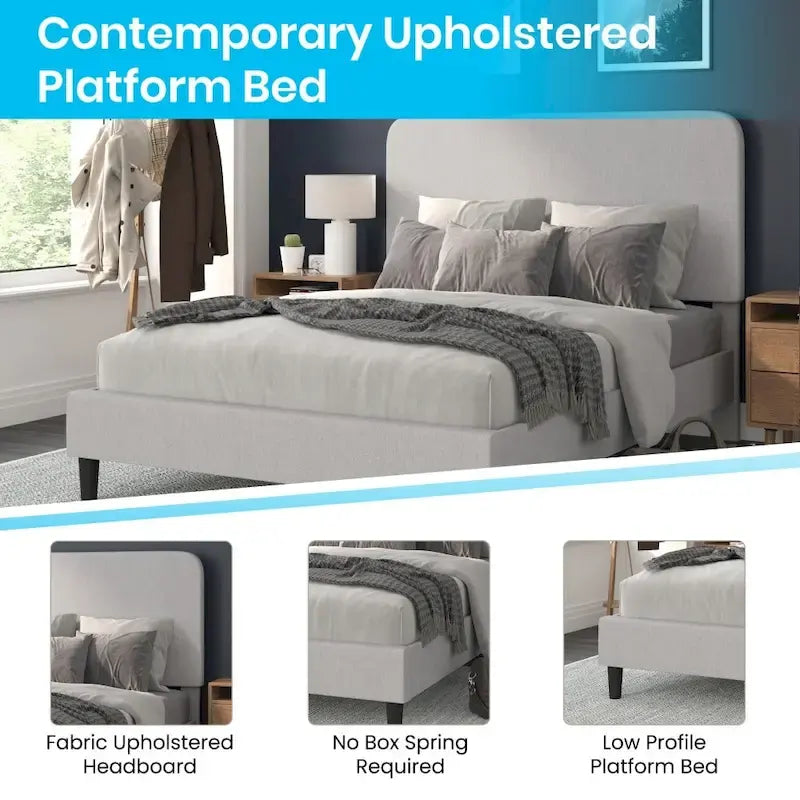 Cama plataforma con cabecero - no necesita base