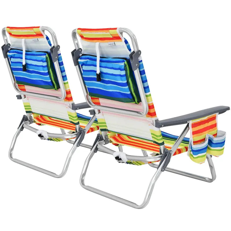 2-teiliger klappbarer Strandrucksackstuhl, verstellbarer Campingstuhl mit Liegefunktion - siehe Details