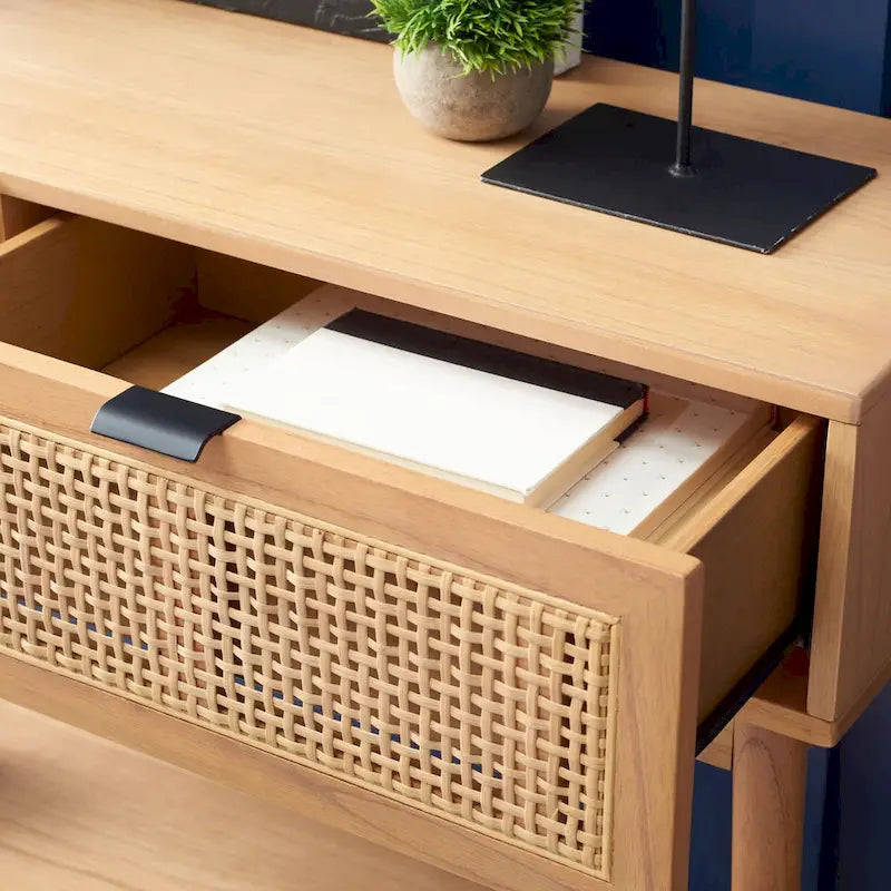 Console en rotin à 2 tiroirs - 42 In. W x 14 In. D x 31 In. H - 42Wx14Dx31H