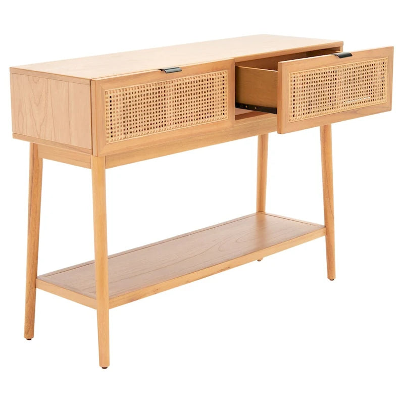 Konsolentisch aus Rattan mit 2 Schubladen - 42 In. W x 14 In. D x 31 In. H - 42Wx14Dx31H