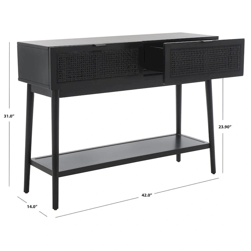 Konsolentisch aus Rattan mit 2 Schubladen - 42 In. W x 14 In. D x 31 In. H - 42Wx14Dx31H