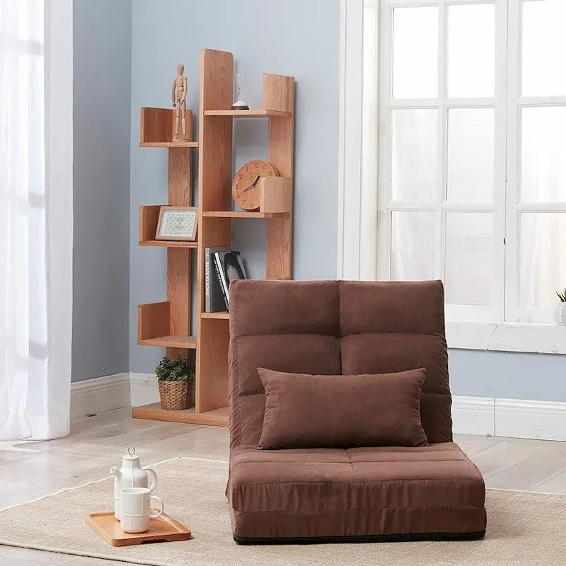 Dreifach klappbares Schlafsofa, verstellbares Bodensofa mit einem Kissen und 5 Liegepositionen