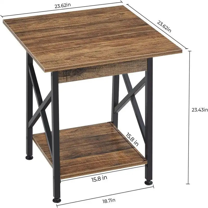 Beistelltisch im Industrial Design, 24 Zoll, groß - 23.62D x 23.62W x 23.43H