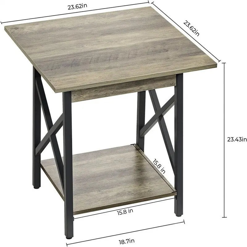 Beistelltisch im Industrial Design, 24 Zoll, groß - 23.62D x 23.62W x 23.43H