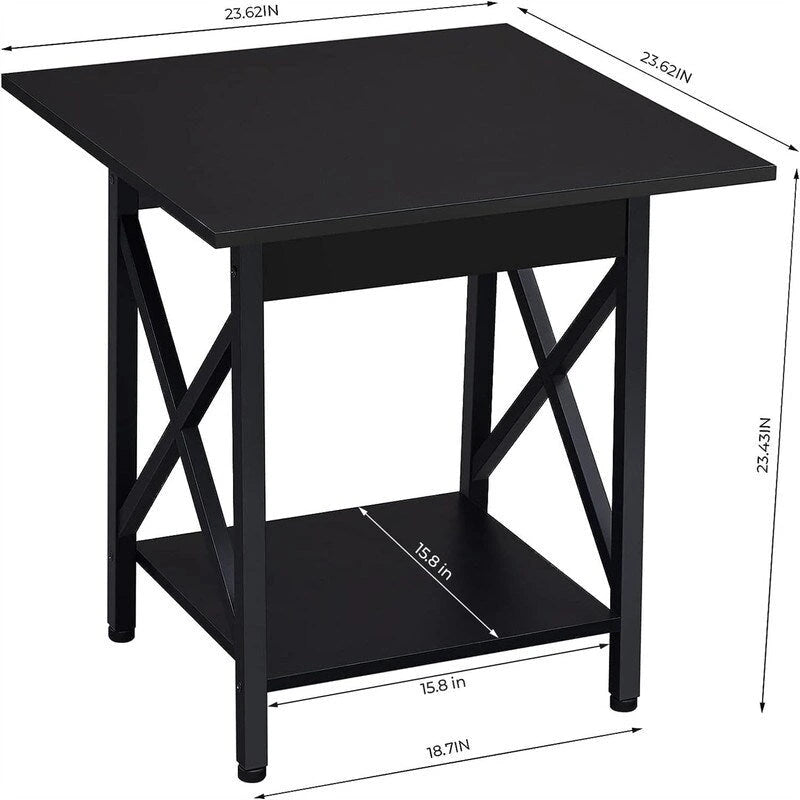 Beistelltisch im Industrial Design, 24 Zoll, groß - 23.62D x 23.62W x 23.43H