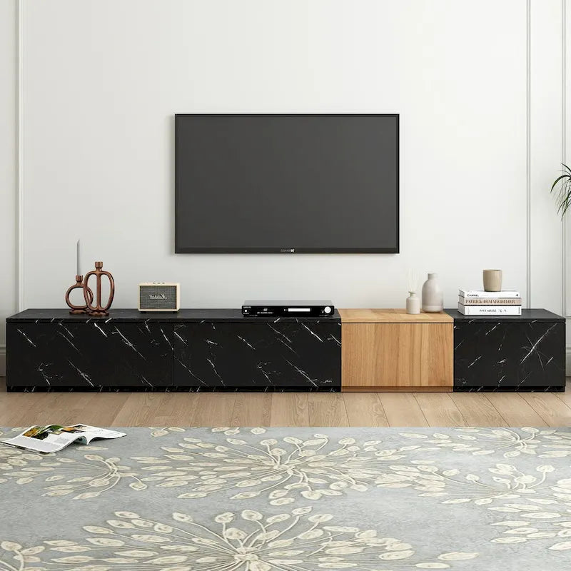 TV-Ständer für Fernseher bis zu 88, modernes frei kombinierbares Entertainment-Center mit 4 Aufbewahrungsschubladen