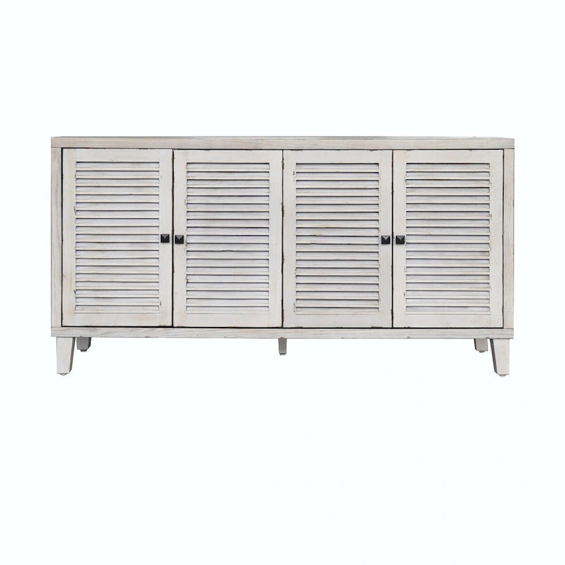 Holzschrank mit 4 Lamellentüren, Sideboard und Buffet